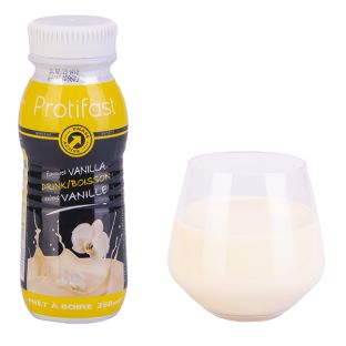 Bevanda gusto vaniglia ad alto contenuto di proteine. 1 drink 250 ml = 15 g di proteine.