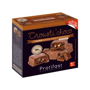 Protifast barrette croccante cioccolato. Ad elevato contenuto di proteine. Senza glutine. 
