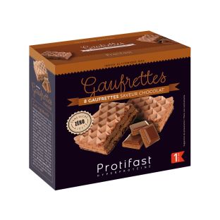Wafer al cioccolato ad alto contenuto di proteine. Low carb. 4 porzioni x 2 wafer
