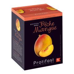 Bevanda proteica al gusto pesca e mango. 
